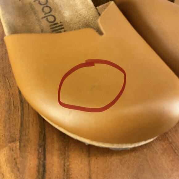 Papillio by Birkenstock Wedge Mary Cognac Brown Leather Sandals Size 36 (US 5) - Picture 5 of 12